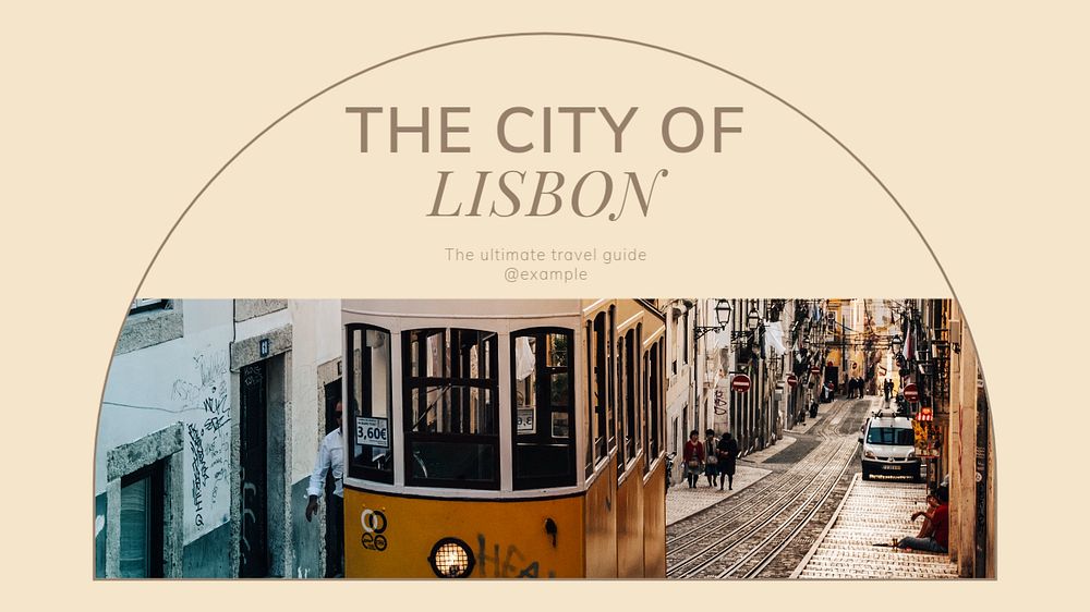 Lisbon city blog banner template, editable design