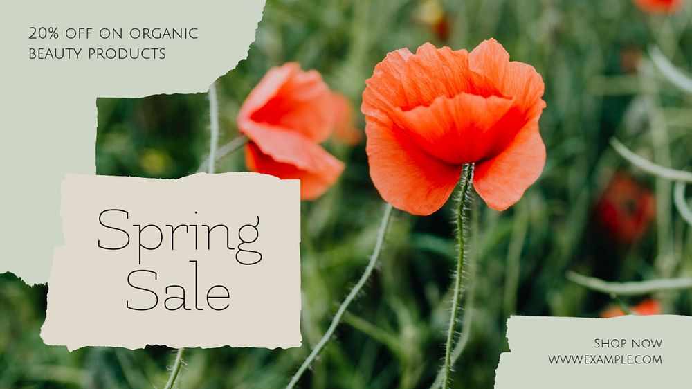 Spring sale blog banner template, editable design