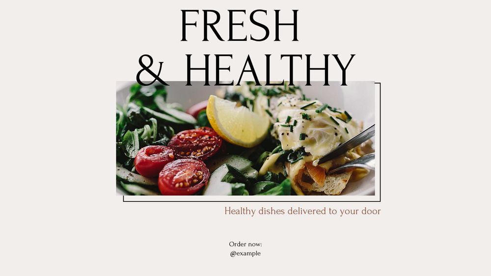 Fresh & healthy food blog banner template, editable design