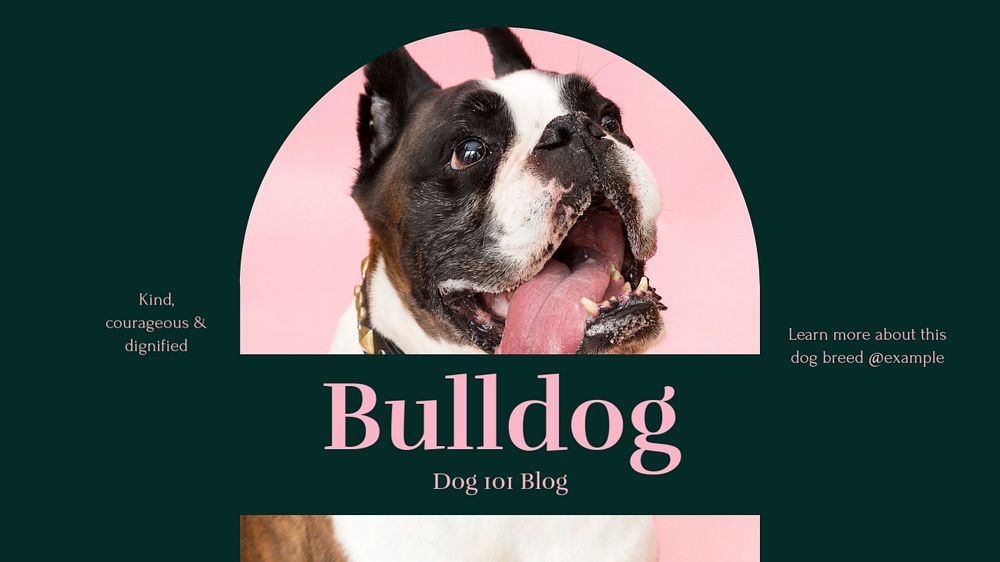 Bulldog blog banner template, editable design