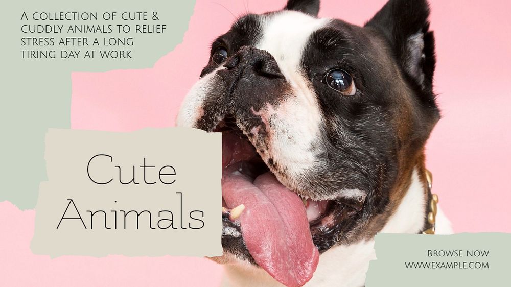 Cute animal blog banner template, editable design