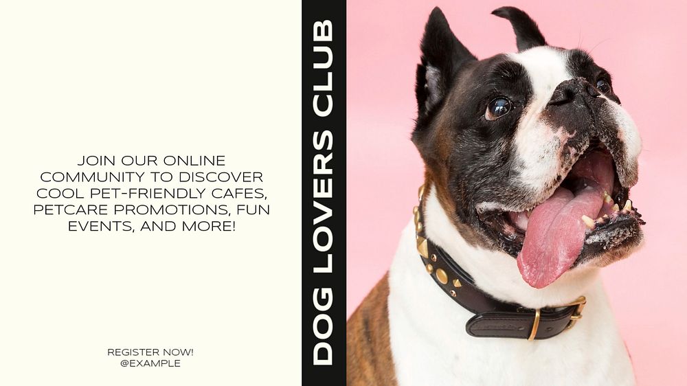 Dog lovers club blog banner template, editable design