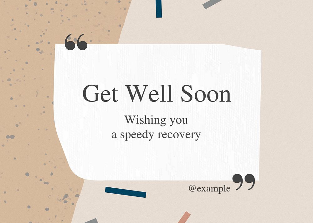 Get well soon card template, editable design