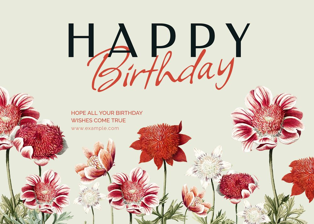 Happy Birthday card template, editable design