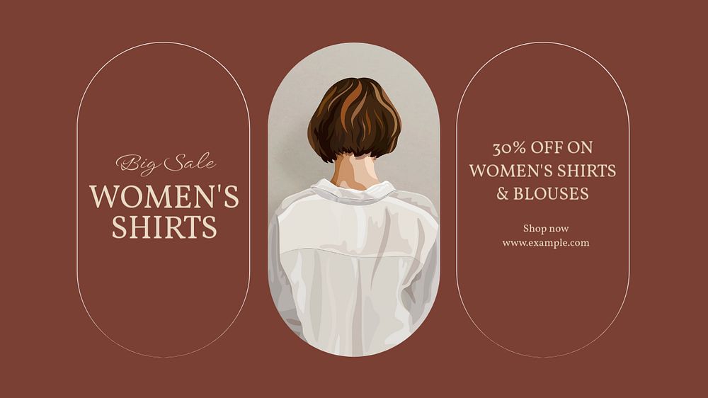 Women's shirts blog banner template, editable design