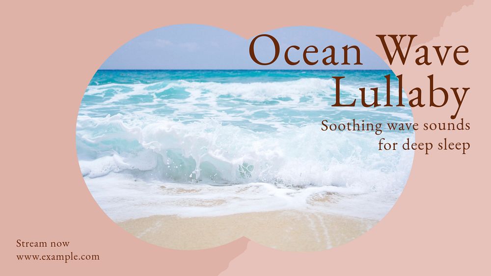 Ocean waves lullaby blog banner template, editable design