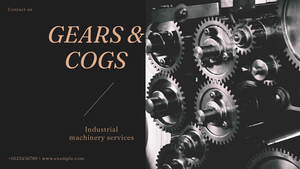 Gears & cogs blog banner template, editable design