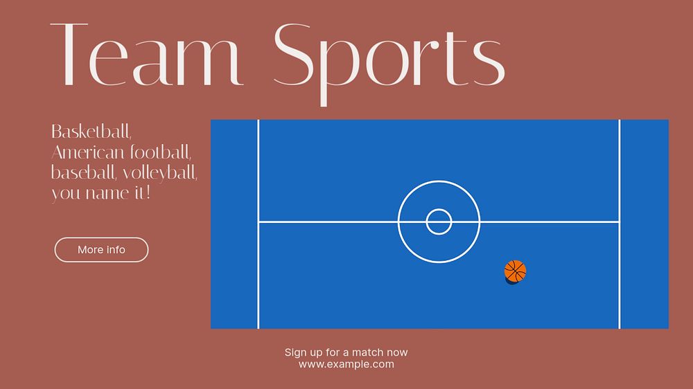 Team sports competition blog banner template, editable design