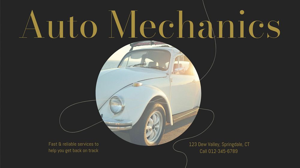 Car mechanics blog banner template, editable design