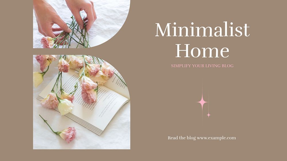 Minimalist home decor blog banner template, editable design