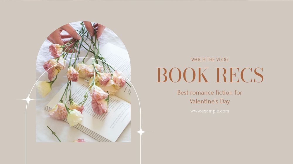 Book recs blog banner template, editable design