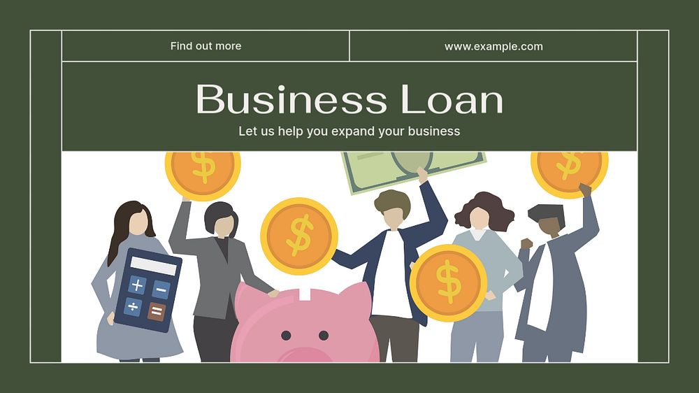 Business loan blog banner template, editable design