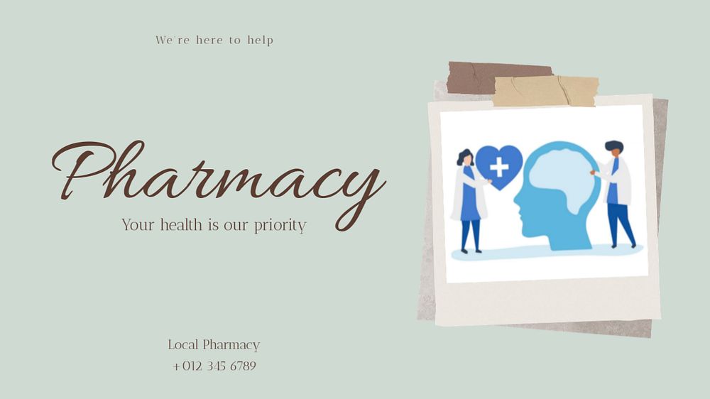 Pharmacy blog banner template, editable design