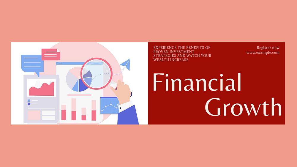 Financial growth blog banner template, editable design