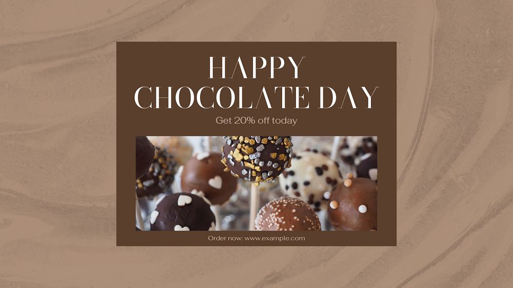 Happy Chocolate Day blog banner template, editable design