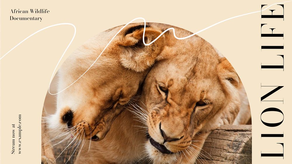 Lion life blog banner template, editable design