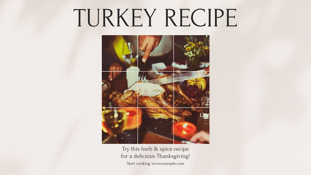 Turkey recipe blog banner template, editable design