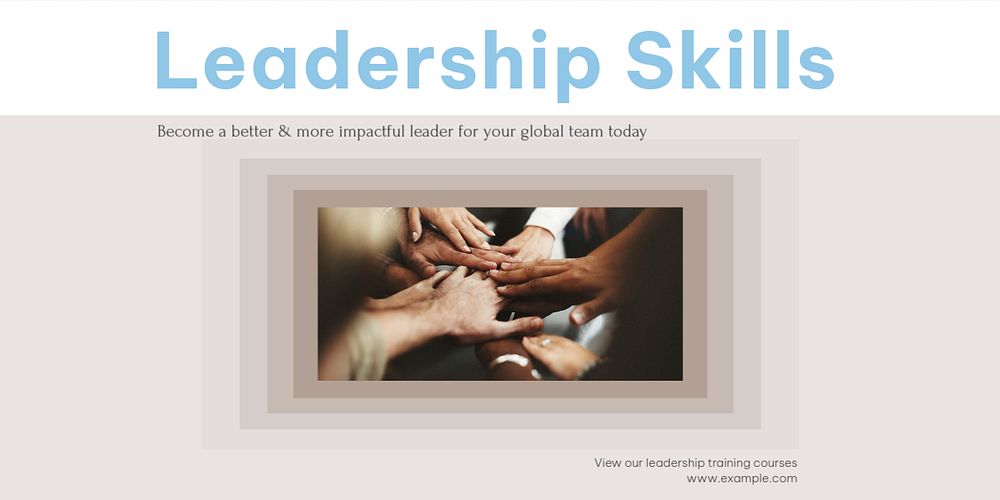 Leadership training Twitter ad template, editable text