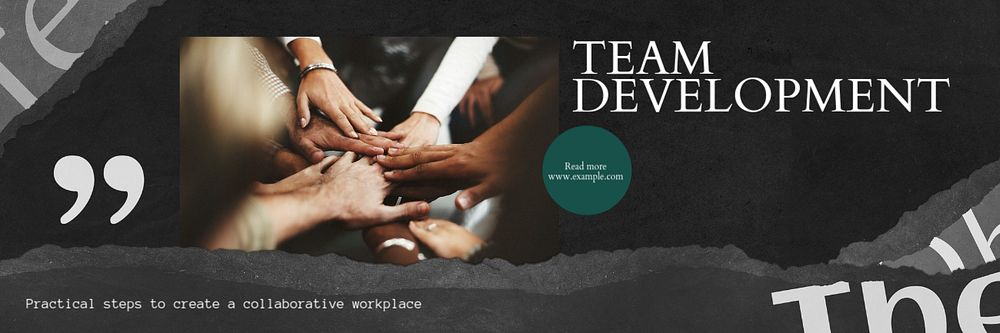 Team development email header template, editable text