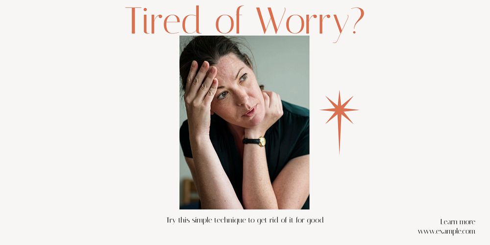 Worry technique Twitter ad template, editable text