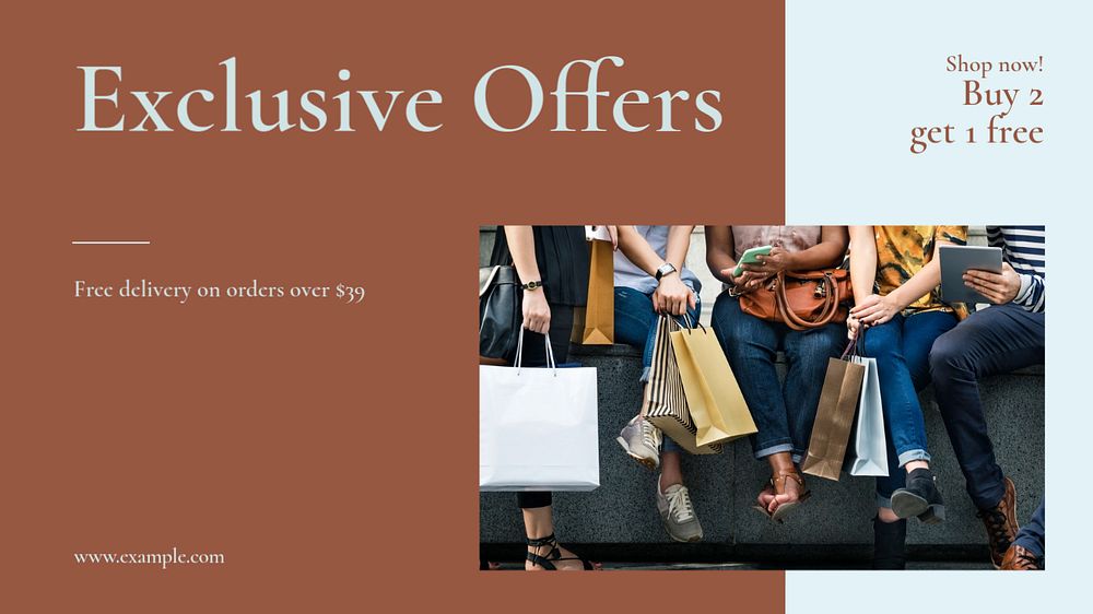 Exclusive offers blog banner template, editable design