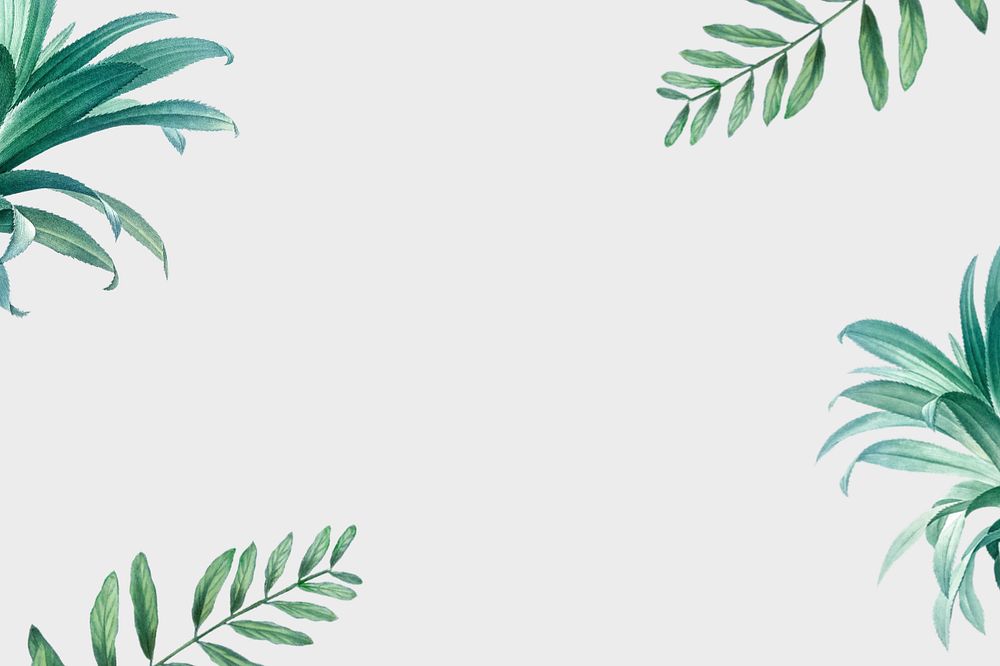 Leaf border off-white background, editable design