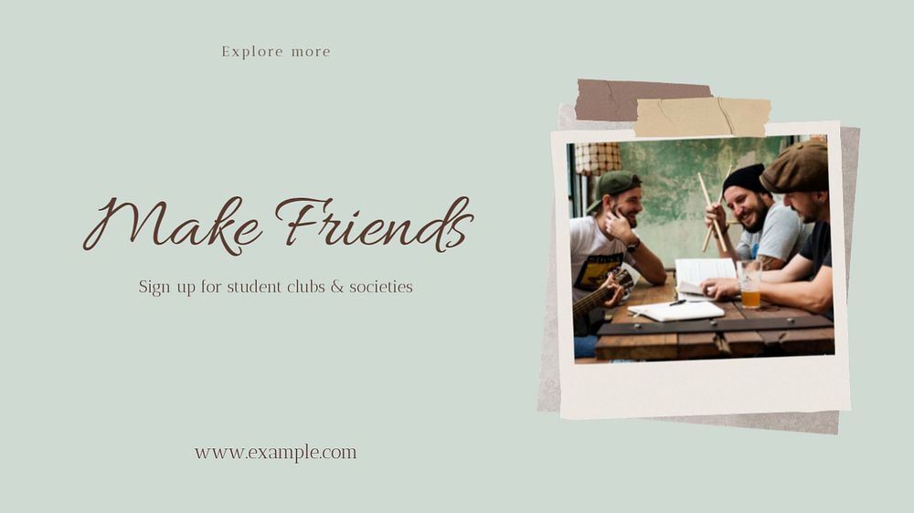 Make friends blog banner template, editable design