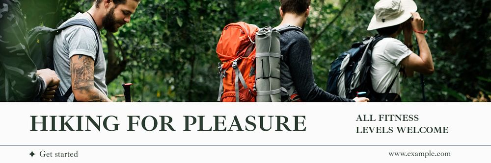 Hiking email header template, editable text