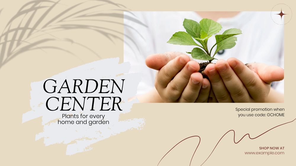 Garden center blog banner template, editable design