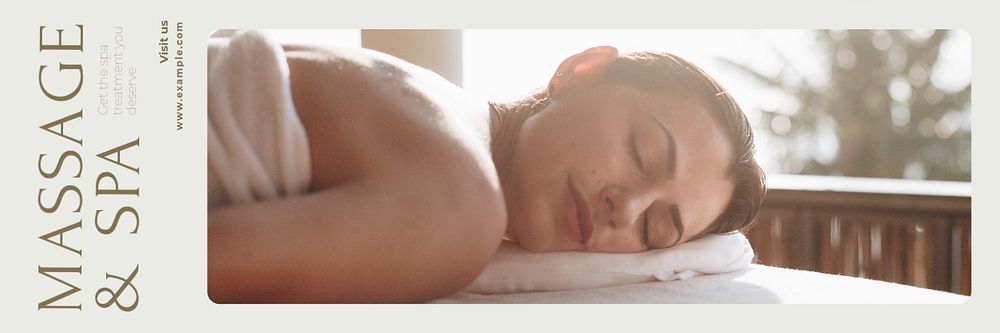 Massage & spa email header template, editable text