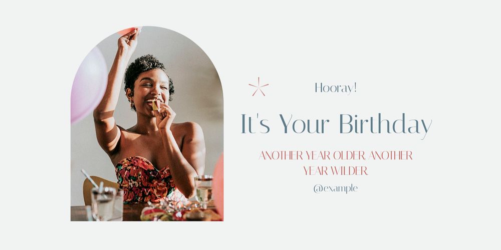 Birthday wish Twitter ad template, editable text