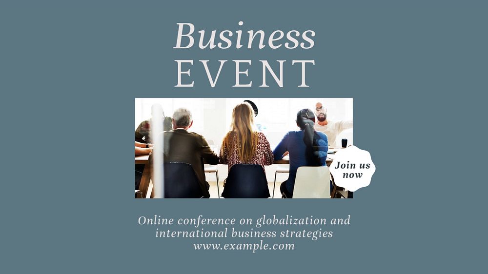 Business event blog banner template, editable design