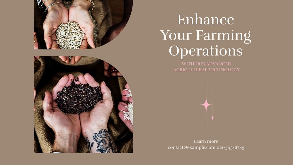 Digital farming smart blog banner template, editable design