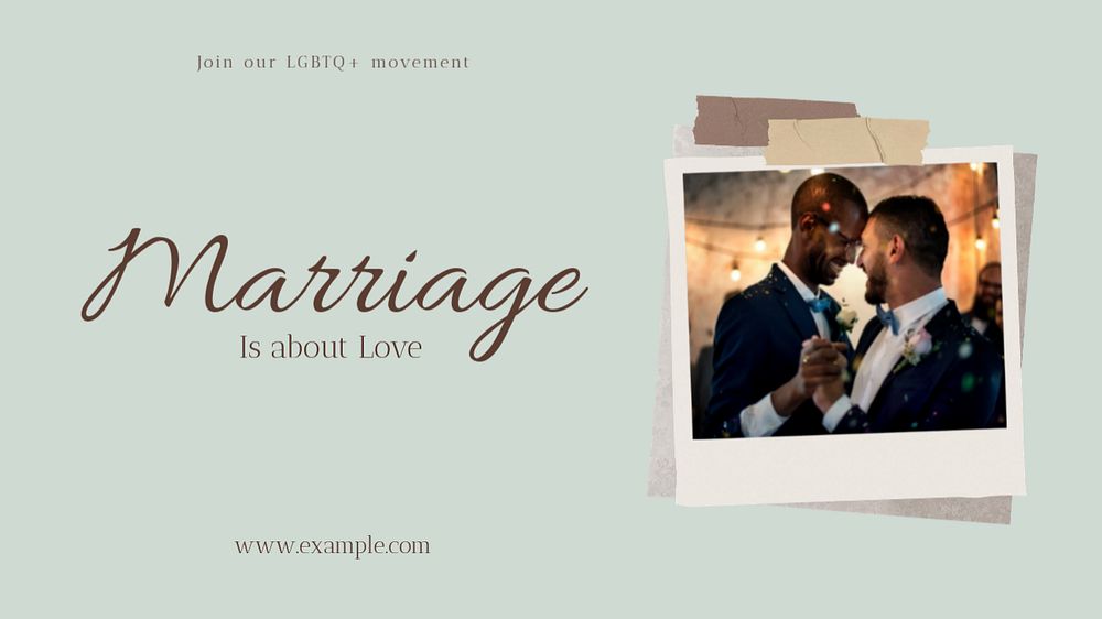 Gay marriage blog banner template, editable design