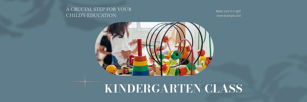 Kindergarten class email header template, editable text