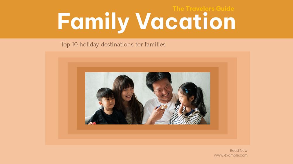 Family vacation blog banner template, editable design