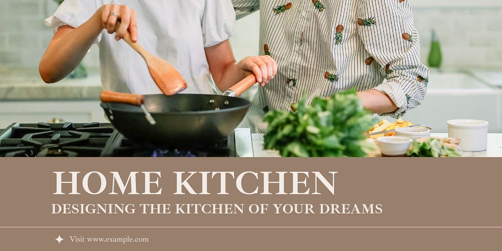 Home kitchen design Twitter ad template, editable text