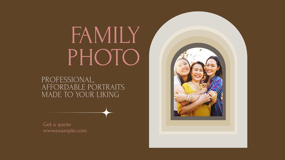 Family photo blog banner template, editable design