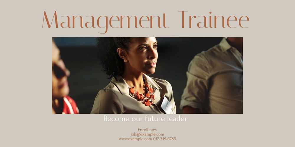 Management trainee Twitter ad template, editable text