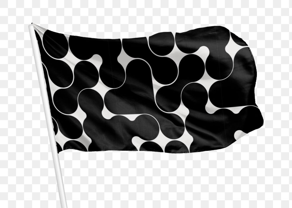 Waving flag mockup png element, editable design