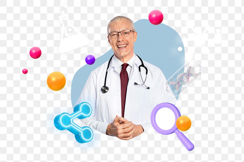 Doctor png element, editable collage remix design