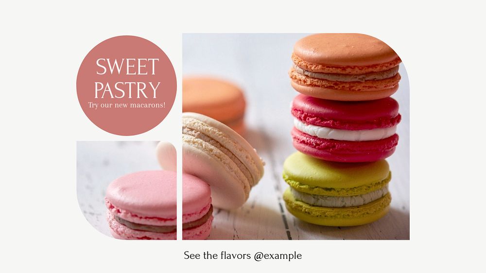 Sweet pastry blog banner template, editable design