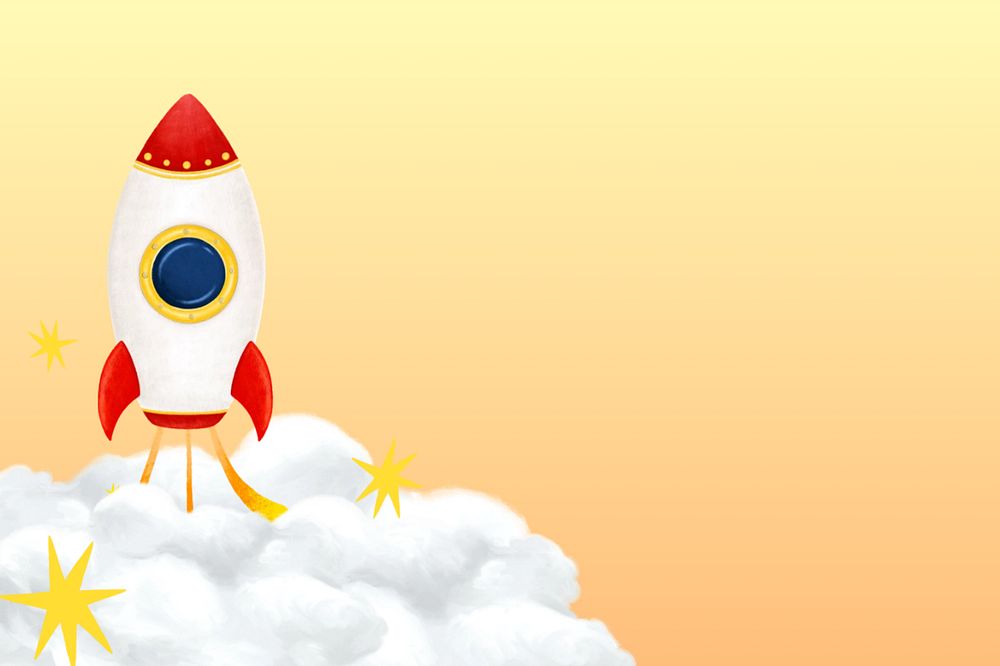 Space rocket border background, cute galaxy illustration, editable design