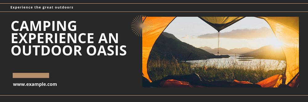 Camping email header template, editable text