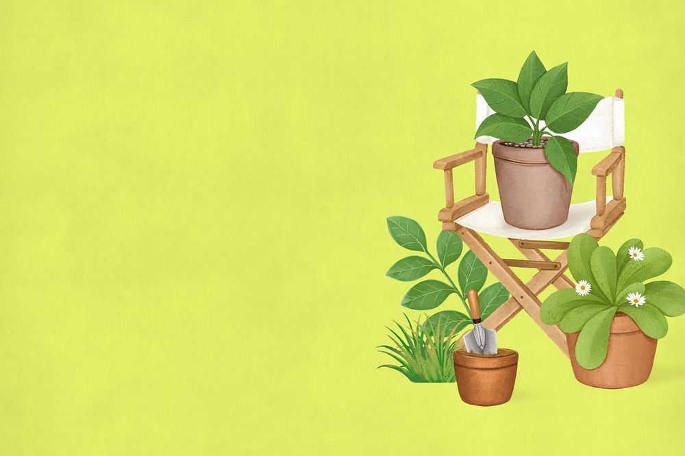 Plant care aesthetic background, hobby illustration, editable design