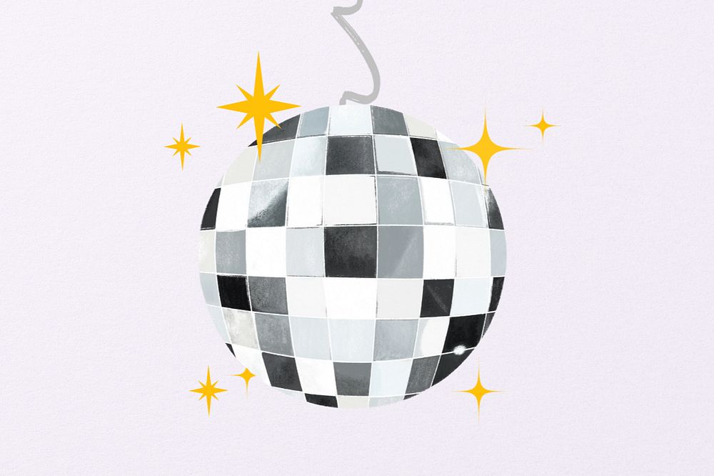 Party disco ball, celebration illustration, editable design