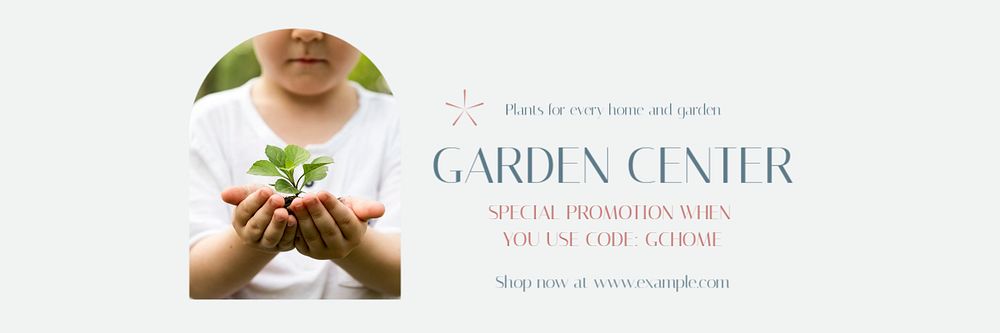 Garden center email header template, editable text