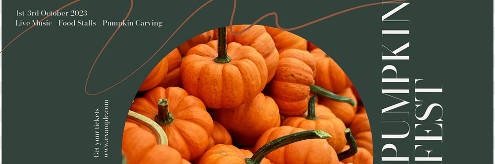 Pumpkin fest email header template, editable text