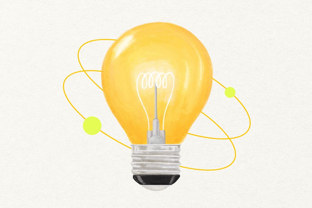 Creative idea, light bulb illustration, editable design