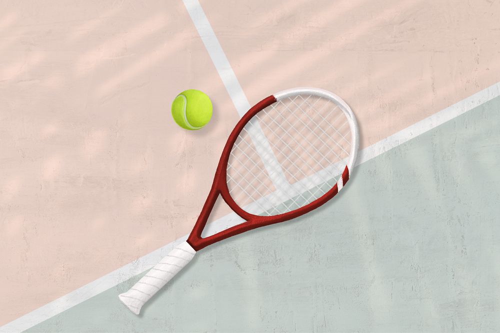 Tennis racket aesthetic, sport illustration, editable design